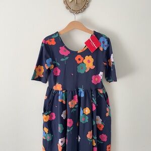 Hanna Andersson Navy Floral Kids Dress